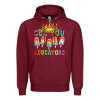 Burgundy see you later educators Zipper Hoodie - HRA Design Shop