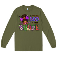 Army Green I Put The Boo In The Boujie Messy Bun Long Sleeve Tee - texasbilliewilder
