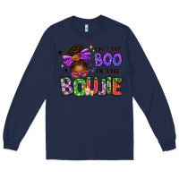 Navy I Put The Boo In The Boujie Messy Bun Long Sleeve Tee - texasbilliewilder