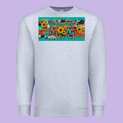 World's Best Mom Sunflower License Plate Premium Sweatshirt Designed By Artiststas