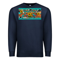Navy world's best mom sunflower license plate Premium Sweatshirt - Artiststas