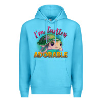 Ocean Blue i'm turtley adorable Premium Hoodie - NancyCooperArtShop