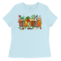 Baby Blue fall teacher Ladies Tee - AdoDesignShop