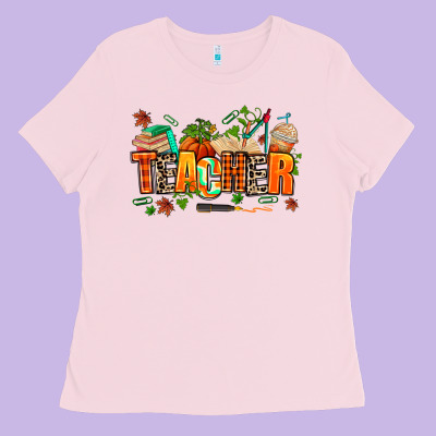 Fall Teacher Ladies Tee Designed By Adodesignshop