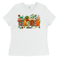 White fall teacher Ladies Tee - AdoDesignShop