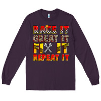 Plum race it great it fix it repeat it Long Sleeve Tee - Zillion Design Studio