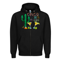 Black cinco de mayo cactus Zipper Hoodie - CowhideDigitalArt