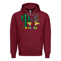 Burgundy cinco de mayo cactus Zipper Hoodie - CowhideDigitalArt