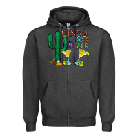 Charcoal Heather cinco de mayo cactus Zipper Hoodie - CowhideDigitalArt
