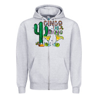 Heather Grey cinco de mayo cactus Zipper Hoodie - CowhideDigitalArt