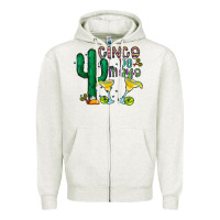 Oatmeal Heather cinco de mayo cactus Zipper Hoodie - CowhideDigitalArt