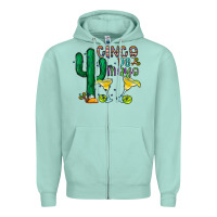 Seafoam cinco de mayo cactus Zipper Hoodie - CowhideDigitalArt