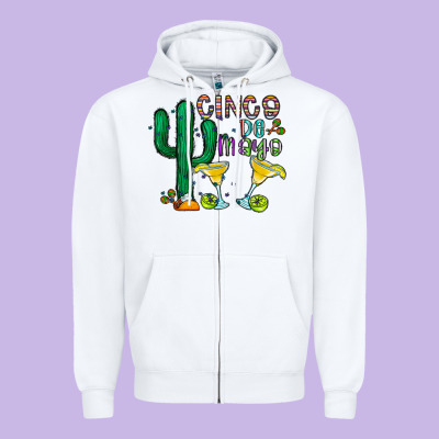 Cinco De Mayo Cactus Zipper Hoodie Designed By Cowhidedigitalart