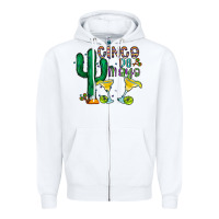 White cinco de mayo cactus Zipper Hoodie - CowhideDigitalArt