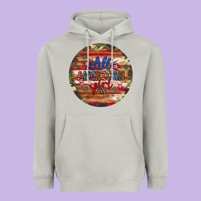 All American Girl Heavyweight Hoodie Designed By Artiststas