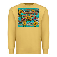 Antique Gold world's best mom sunflower leopard cowhide Premium Sweatshirt - Artiststas