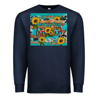 Navy world's best mom sunflower leopard cowhide Premium Sweatshirt - Artiststas