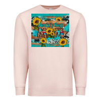 Pale Pink world's best mom sunflower leopard cowhide Premium Sweatshirt - Artiststas