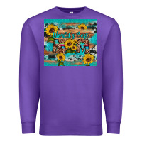 Purple world's best mom sunflower leopard cowhide Premium Sweatshirt - Artiststas
