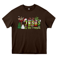 Chocolate Brown jesus İs the reason Heavy Core Tee - CowhideDigitalArt