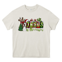 Cream jesus İs the reason Heavy Core Tee - CowhideDigitalArt