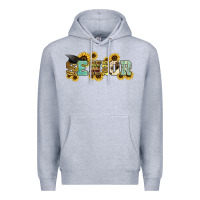 Heather Grey senior 2025 sunflowers Premium Hoodie - NancyCooperArtShop