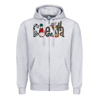 Heather Grey fiesta Zipper Hoodie - CowhideDigitalArt