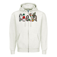Oatmeal Heather fiesta Zipper Hoodie - CowhideDigitalArt