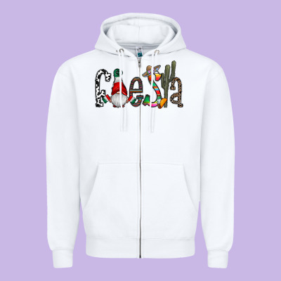 Fiesta Zipper Hoodie Designed By Cowhidedigitalart