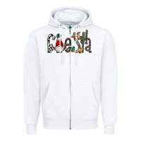 White fiesta Zipper Hoodie - CowhideDigitalArt