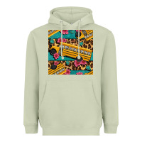 Matcha school bus and leopar seamless pattern Heavyweight Hoodie - BundleAndBundleShop