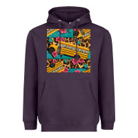 Plum school bus and leopar seamless pattern Heavyweight Hoodie - BundleAndBundleShop