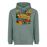 Sage school bus and leopar seamless pattern Heavyweight Hoodie - BundleAndBundleShop