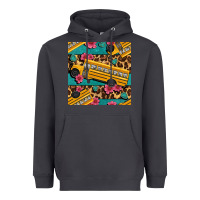 Smoke school bus and leopar seamless pattern Heavyweight Hoodie - BundleAndBundleShop