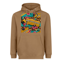 Toasted Coconut school bus and leopar seamless pattern Heavyweight Hoodie - BundleAndBundleShop