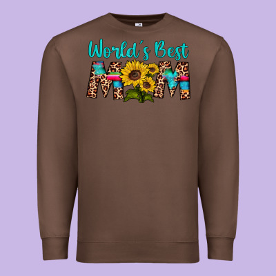 World's Best Mom Sunflower Premium Sweatshirt Designed By Artiststas