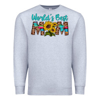 Heather Grey world's best mom sunflower Premium Sweatshirt - Artiststas