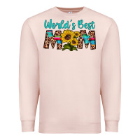 Pale Pink world's best mom sunflower Premium Sweatshirt - Artiststas