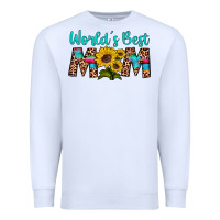 White world's best mom sunflower Premium Sweatshirt - Artiststas
