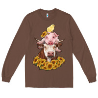 Chestnut cow with pig and chick Long Sleeve Tee - RanaPortraitStore