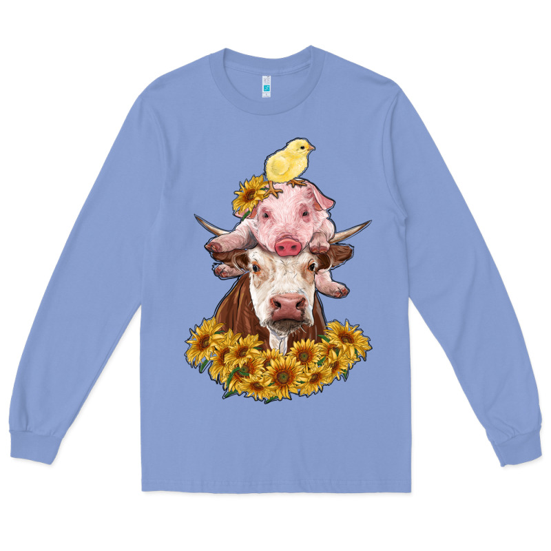 Cow With Pig And Chick Long Sleeve Tee by RanaPortraitStore | Teevron