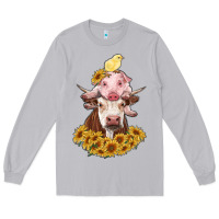 Moon Dust cow with pig and chick Long Sleeve Tee - RanaPortraitStore