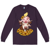 Plum cow with pig and chick Long Sleeve Tee - RanaPortraitStore