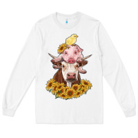 White cow with pig and chick Long Sleeve Tee - RanaPortraitStore