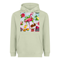 Matcha sweet summer flamingo seamless pattern Heavyweight Hoodie - BundleAndBundleShop