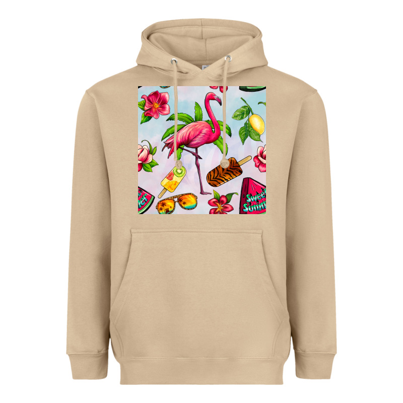 Sweet Summer Flamingo Seamless Pattern Heavyweight Hoodie by BundleAndBundleShop | Teevron
