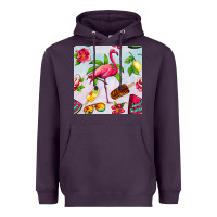 Plum sweet summer flamingo seamless pattern Heavyweight Hoodie - BundleAndBundleShop