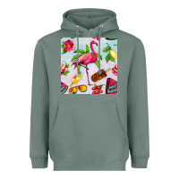 Sage sweet summer flamingo seamless pattern Heavyweight Hoodie - BundleAndBundleShop