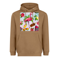 Toasted Coconut sweet summer flamingo seamless pattern Heavyweight Hoodie - BundleAndBundleShop