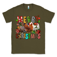 Army Green Merry christmas chickens Classic Tee - FaDigitalArtStudio